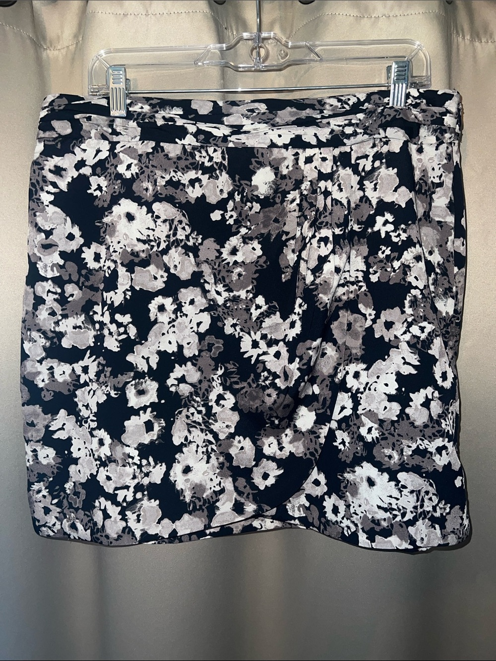 Banana Republic Black Floral Midi Skirt